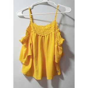GUESS | Yellow cold shoulder Summer Blouse